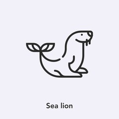 Poster - sea lion icon vector. Linear style sign for mobile concept and web design. sea lion symbol illustration. Pixel vector graphics - Vector.