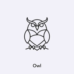 Poster - owl icon vector sign symbol