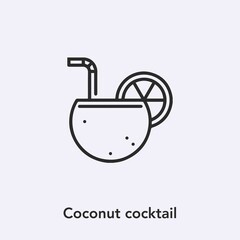 Poster - coconut cocktail icon vector sign symbol