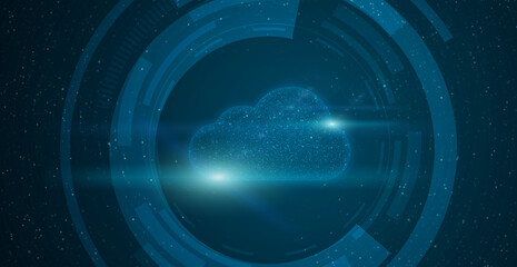 Aufkleber - Modern data storage technology. Abstract illustration of cloud icon made of stars