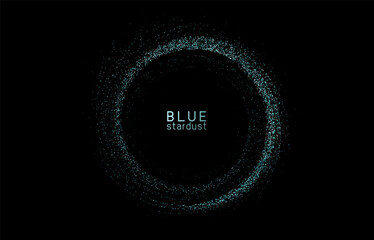 Poster - Abstract shiny color blue gold sequins wave design element