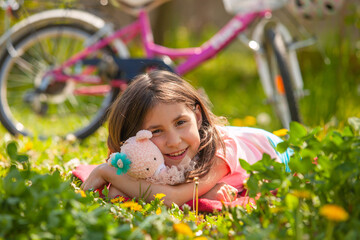 Wall Mural - Happy childhood for a cute little girl