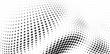 Abstract Halftone Wave Dotted Background. Futuristic Twisted Grunge Pattern