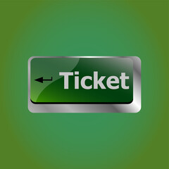Poster - ticket word on computer keyboard key button