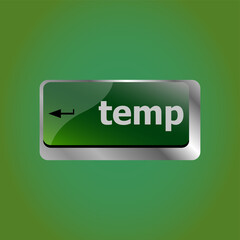 Leinwandbilder - Computer keyboard key temp, close up. laptop enter button