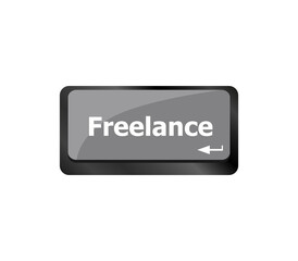 Poster - Business Concept with Enter Button on Keyboard. Freelance. Computer Keyboard Button Showing the Inscription Freelancing.