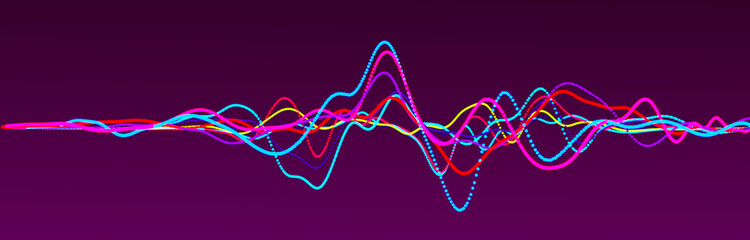 Poster - sound wave element. abstract blue digital equalizer. big data visualization. dynamic light flow. 3d 