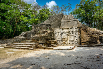 Wall Mural - Lamanai Temple Mayan Ruins in Belize.