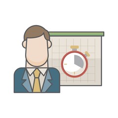 Wall Mural - Businessman and timer