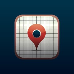 Canvas Print - Mobile map icon