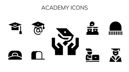 Wall Mural - Modern Simple Set of academy Vector filled Icons