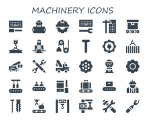 Canvas Print - machinery icon set