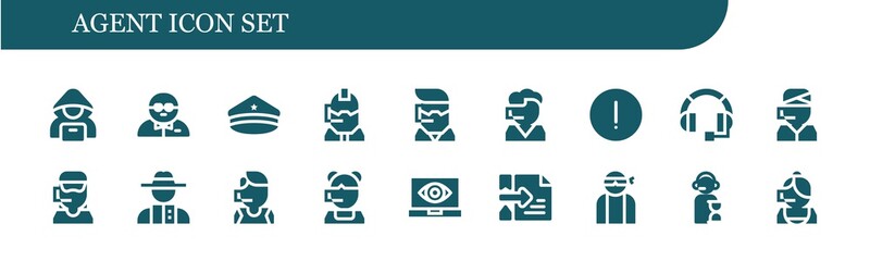 Sticker - agent icon set