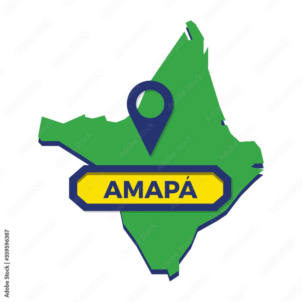amapa map with map pin Stock Vector | Adobe Stock