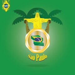 Poster - sao paulo map wallpaper