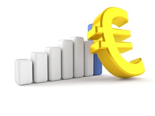 Wall Mural - Euro currency with chart