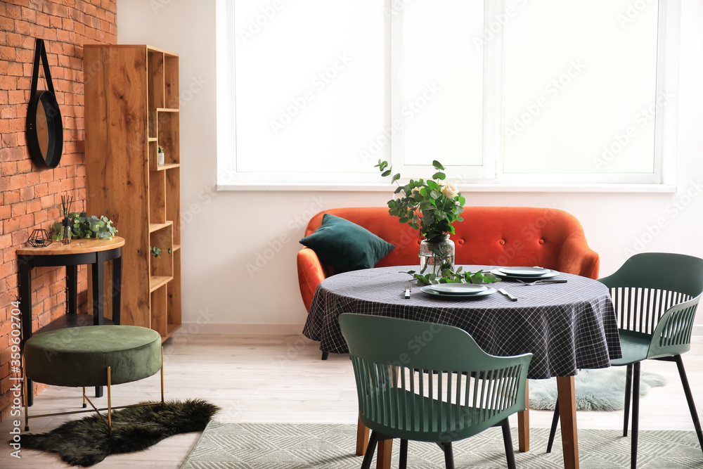 Interior of modern stylish dining room