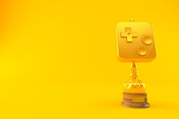 Wall Mural - Gamepad golden trophy