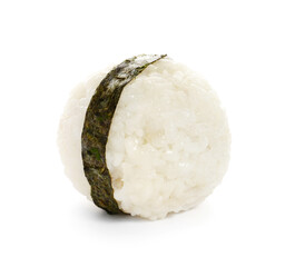 Traditional Japanese onigiri on white background