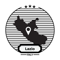 Sticker - lazio map label