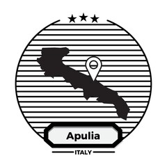 Sticker - apulia map label