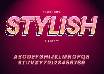 Poster - modern 3d style custom font with cool gradient. trendy alphabet design for game logo, poster headlin