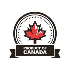 Sticker - A product of canada label illustration.