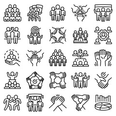 Poster - Cohesion icons set. Outline set of cohesion vector icons for web design isolated on white background