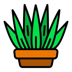 Poster - Succulent pot icon. Outline succulent pot vector icon for web design isolated on white background