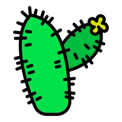 Poster - Botany cactus icon. Outline botany cactus vector icon for web design isolated on white background