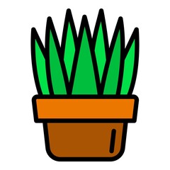 Poster - Home succulent pot icon. Outline home succulent pot vector icon for web design isolated on white background