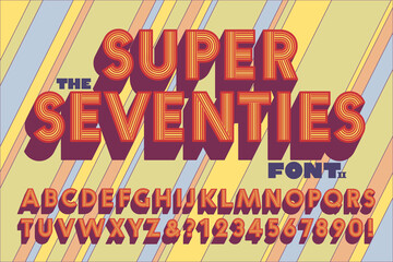 A Custom Striped Alphabet in a Classic Early-1970s Retro Style