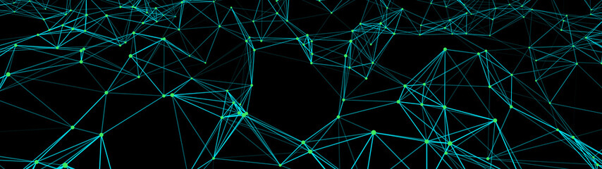 Poster - Digital plexus of glowing lines and dots. Abstract background. Network or connection. Vector