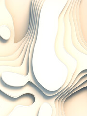 Leinwandbilder - Wave bends white flowing surface. Topography map concept. 3d rendering
