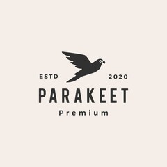 Poster - parakeet hipster vintage logo vector icon illustration