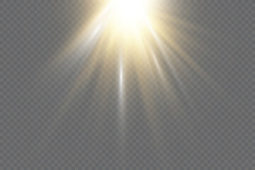 Poster - Vector transparent sunlight special lens flash light effect.front sun lens flash.