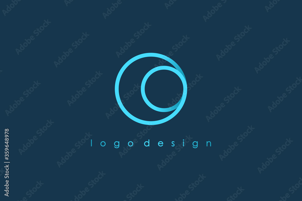 Abstract Initial Letter O Logo. Blue Circular Rounded Line Infinity ...