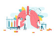 © Prostock-studio - Pulmonology Concept. Creative vector illustration of medical doctors team inspecting lungs