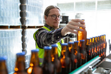 Caucasian Man Working In A Brewery 