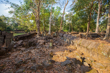 Wall Mural - Ancient Khmer pyramid, Koh Kher Temple near Siem Reap town, Cambodia