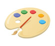 © apvaper - School art palette icon isolated on white, cartoon vector illustration. Back to school supplies for study in college and institute.