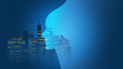 Poster - smart city, automated digital control, deep learning, artificial intelligence and future technology 