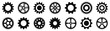 Gear wheel set. Simple Gear wheels collection. Gear icons. Vector