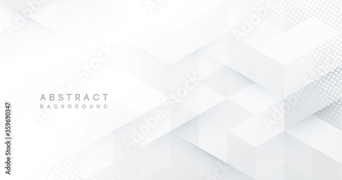 Fotomural Abstract white monochrome vector background, for design brochure, website, flyer