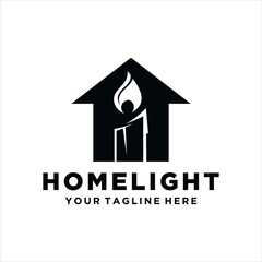 Wall Mural - home candle logo vector design. vector illustration design