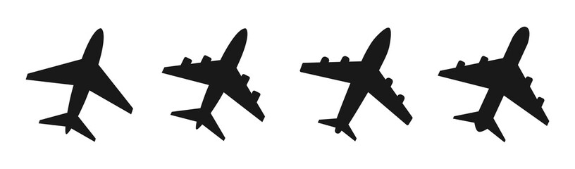 Set airplane flat icon. Vector illustration