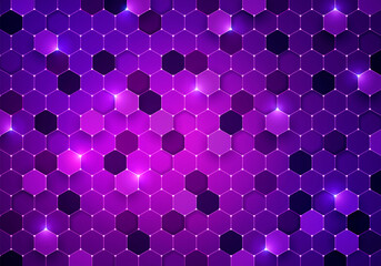 Aufkleber - Vector Illustration Futuristic Cyber Hexagon Background.