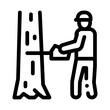 tree felling worker icon vector. tree felling worker sign. isolated contour symbol illustration