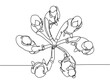 © Simple Line - One single line drawing group of young happy business people unite their hands together to form a circle shape symbol, top view. Trendy teamwork concept continuous line draw design vector illustration