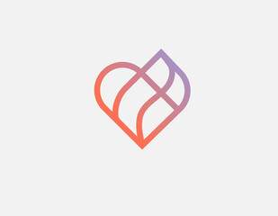 Wall Mural - Creative gradient logo icon linear image heart pattern